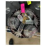 Cut Glass Tray With Brass Handle