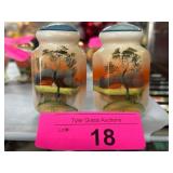 Hand-Painted Ceramic Shakers with Landscape Design