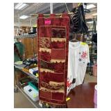 Red and Gold Fabric Hanging Organizer
