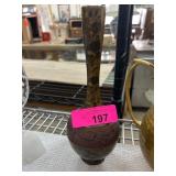 Decorative Metallic Vase with Textured Base
