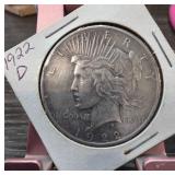 1922-D Peace Silver Dollar in Holder