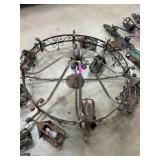 Huge Wrought Iron Chandelier with Lantern Fixtures