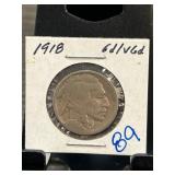 1918 Buffalo Nickel in Protective Holder