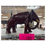 Resin Elephant Figurine With Tusk Accents