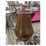 Copper Teapot with Hinged Lid and Spout