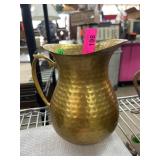 Hammered Brass Pitcher with Handle
