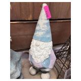 Painted Ceramic Garden Gnome with Blue Hat