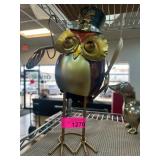 Decorative Metal Owl Figurine With Top Hat