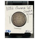 1882 Canada 25 Cents Coin