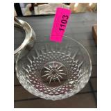 Pressed Glass Bowl with Starburst Pattern
