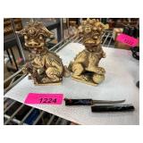 Foo Dog Figurines and Miniature Knife