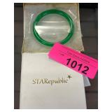 STAR Republic Green Bangle and Silver Tone Earring