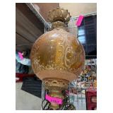 Ornate Amber Glass Hanging Light Fixture