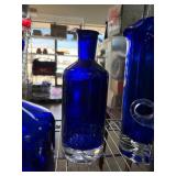 Cobalt Blue Decorative Glass Bottle