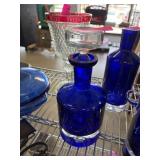 Cobalt Blue Glass Decanter with Stopper