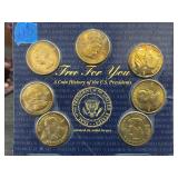 Solid Brass U.S. Presidential Coins