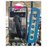 Vintage Coin-Operated Payphone with Handset
