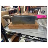 Vintage Chinese Cleaver with Wooden Handle