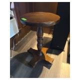 Round Wooden Pedestal Side Table