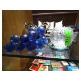 Lucite Grape Cluster and Crystal Bowl
