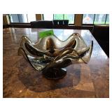 Viking 6 Petal Art Glass Pedestal Bowl