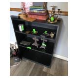 Black Wooden Bookshelf with Three Shelves