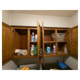 Two Wooden Wall Cabinets Contents