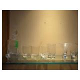 Geyser Glass Decanter and Glassware Set