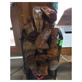 Firewood with Metal Storage Rack