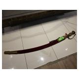 Decorative Curved Sword with Scabbard