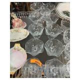 11 Pressed Glass Dessert Glasses