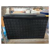 Black Faux Leather Storage Ottoman Bench