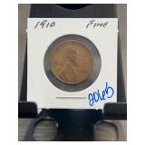 1910 Lincoln Wheat Cent Fine Grade