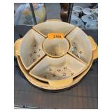 Ceramic Sectional Serving Dish With Stand