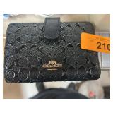 Coach Black Leather Embossed Wallet