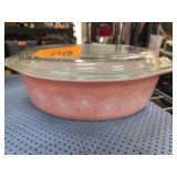 Pyrex 1 Qt Pink Daisy Oval Casserole Dish