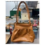Bueno Tan Ostrich Embossed Shoulder Bag
