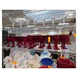 31 Red Glass Goblets