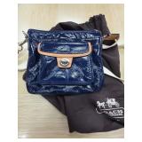 Coach Navy Patent Leather Crossbody Bag
