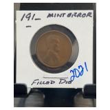 191_Lincoln Cent Mint Error Filled Die