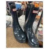 Hunter Black Rubber Rain Boots US 10