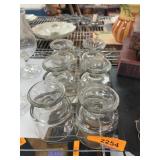 6 Clear Glass Footed Glasses