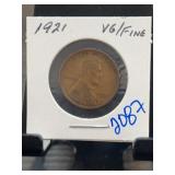 1921 Lincoln Wheat Cent VG/Fine