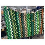 Green Chevron Pattern Crochet Blanket