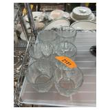 6 Clear Embossed Glass Tumblers