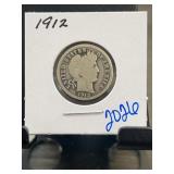 1912 Barber Dime Silver Coin