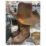 Stetson Cowboy Hat and Size 9 Boots