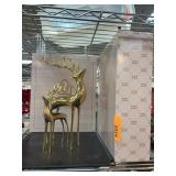 Sziqiqi Gold Metal Reindeer Sculpture Set