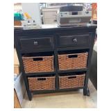 Black Wood Storage Cabinet with Baskets, 34ï¿½x