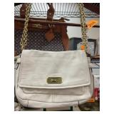 Coach White Leather Chain Shoulder Bag